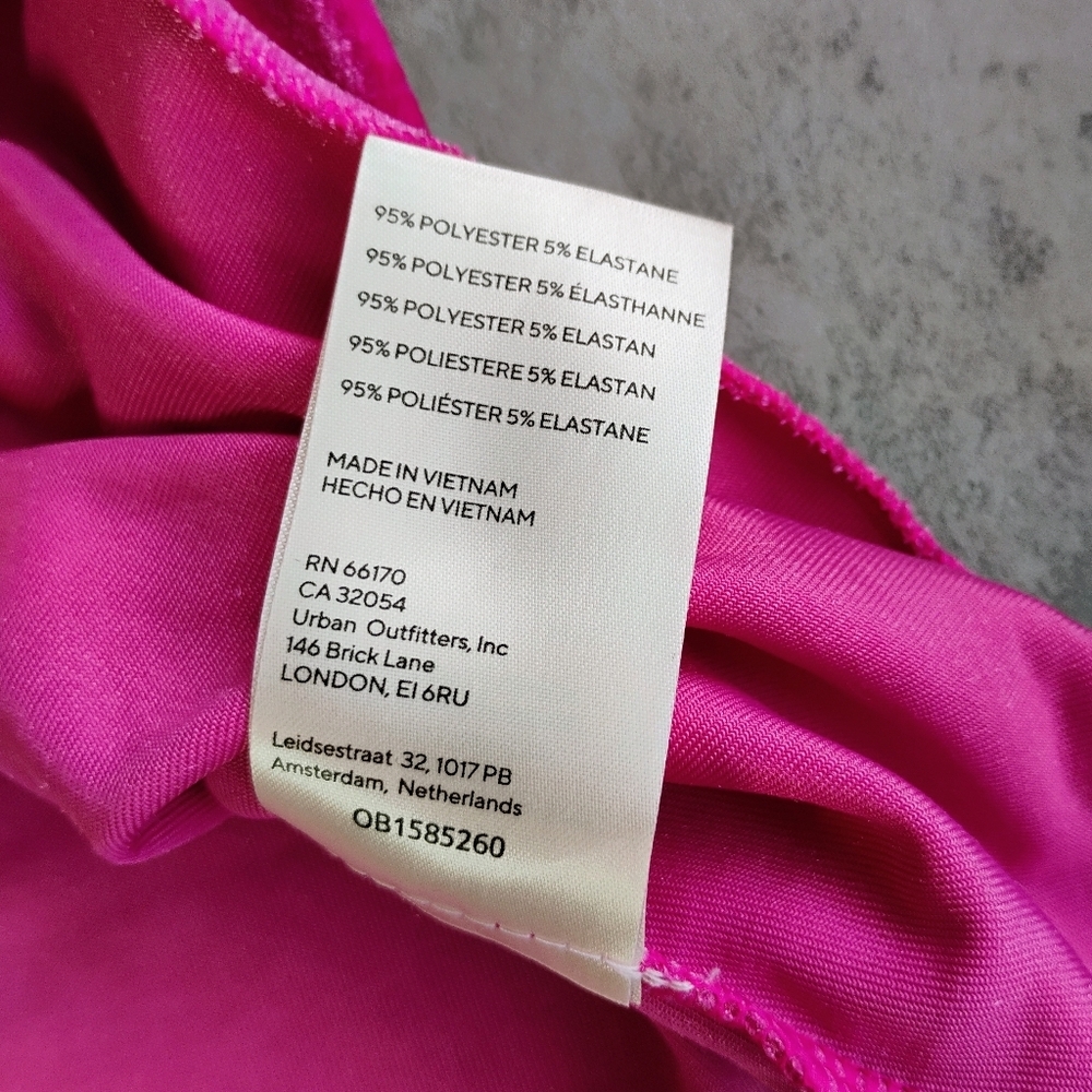 Free People Terese Velvet Top Womens XS Hot Pink Tassels Boxy Coquette Feminine - Picture 9 of 13